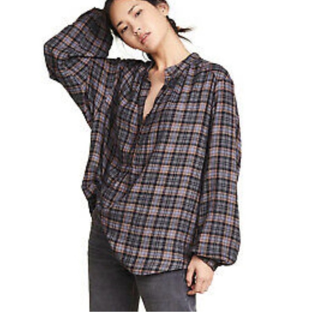 Free People Northern Bound Flannel Shirt Large